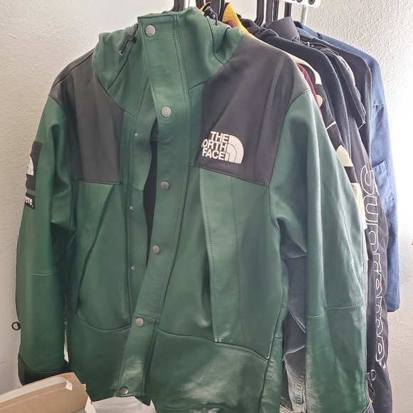 leather north face jacket